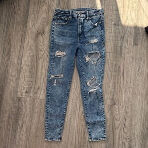 American Eagle Outfitters Ripped Blue Skinny Jeans